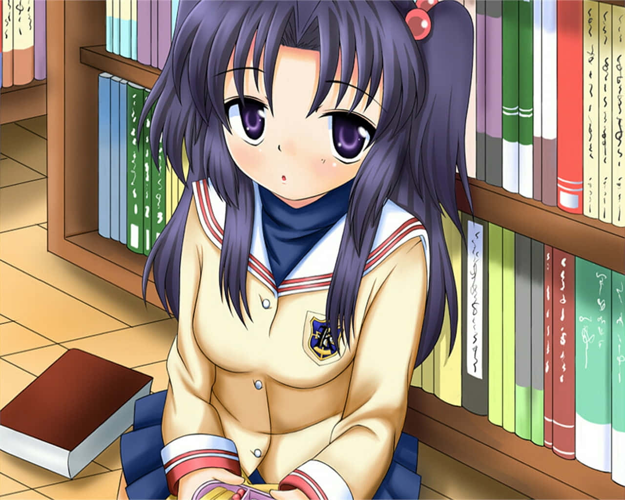 Kotomi Ichinose, purple-haired, school uniform, HD Desktop Wallpaper