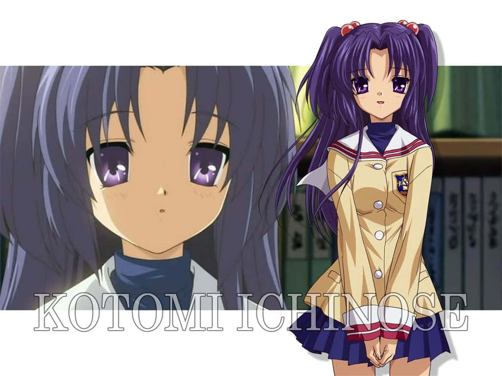 Kotomi Ichinose, purple eyes, school uniforms, SD Desktop Wallpaper