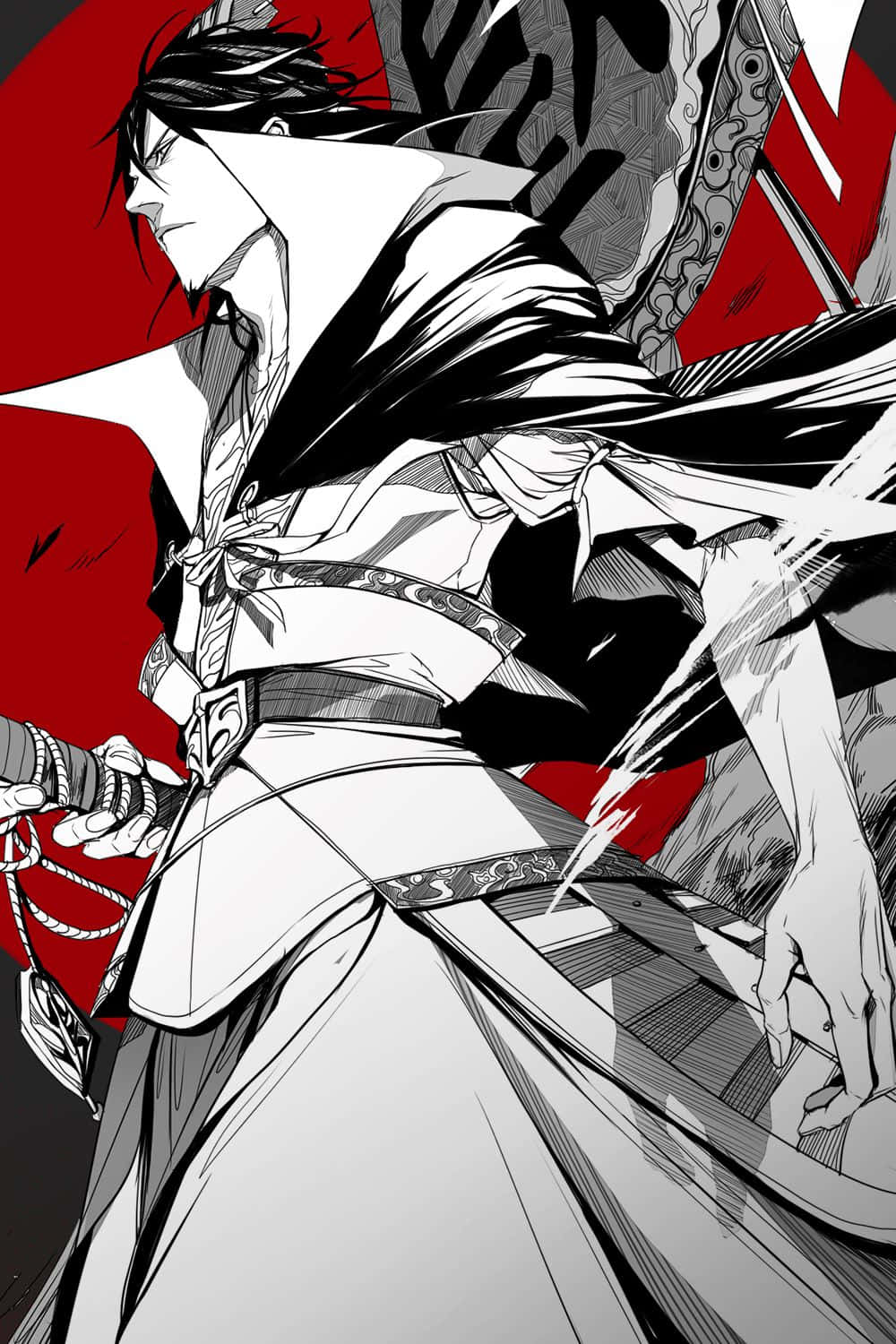 Kouen Ren, dynamic pose, manga art, HD Phone Wallpaper