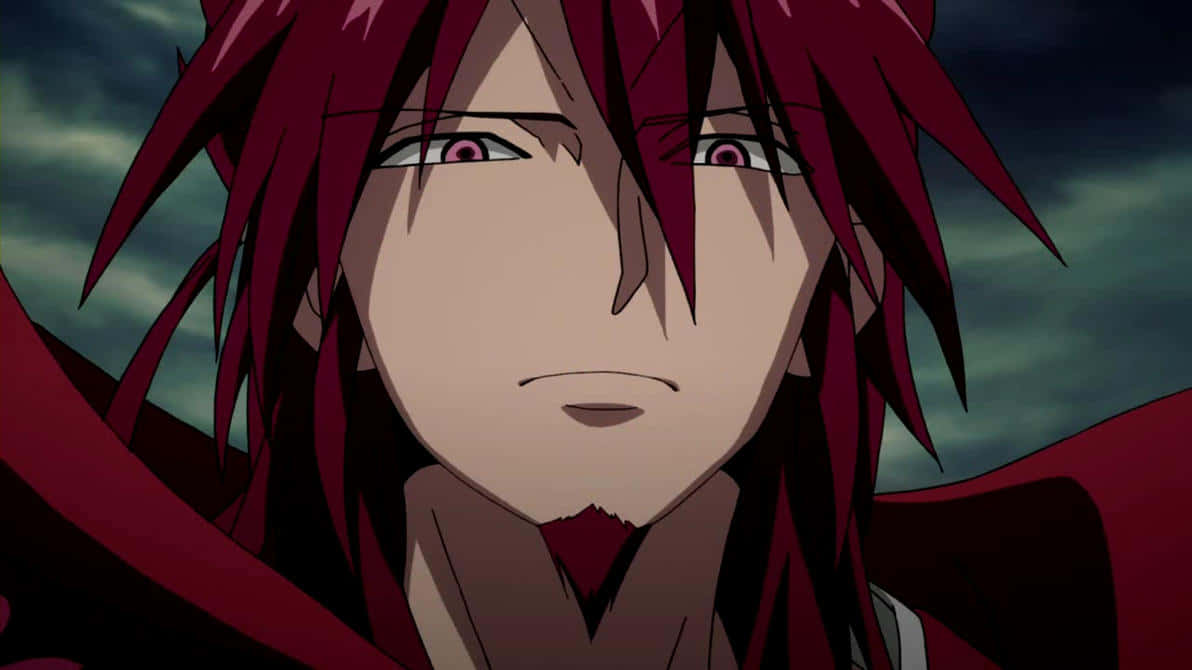 Kouen Ren, spiky red hair, intense purple eyes, SD Desktop Wallpaper