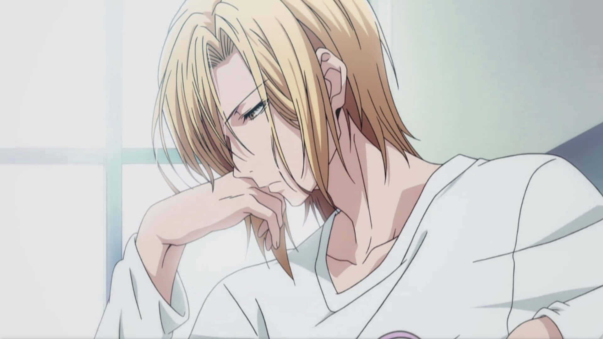Kouhei Imamura, blonde anime character, white shirt, Full HD Desktop Wallpaper