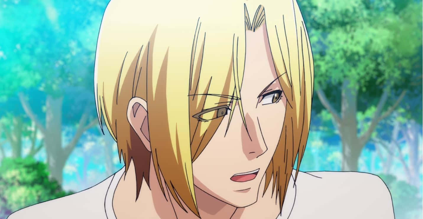 Kouhei Imamura, blonde anime male character, serious expression, HD Desktop Wallpaper