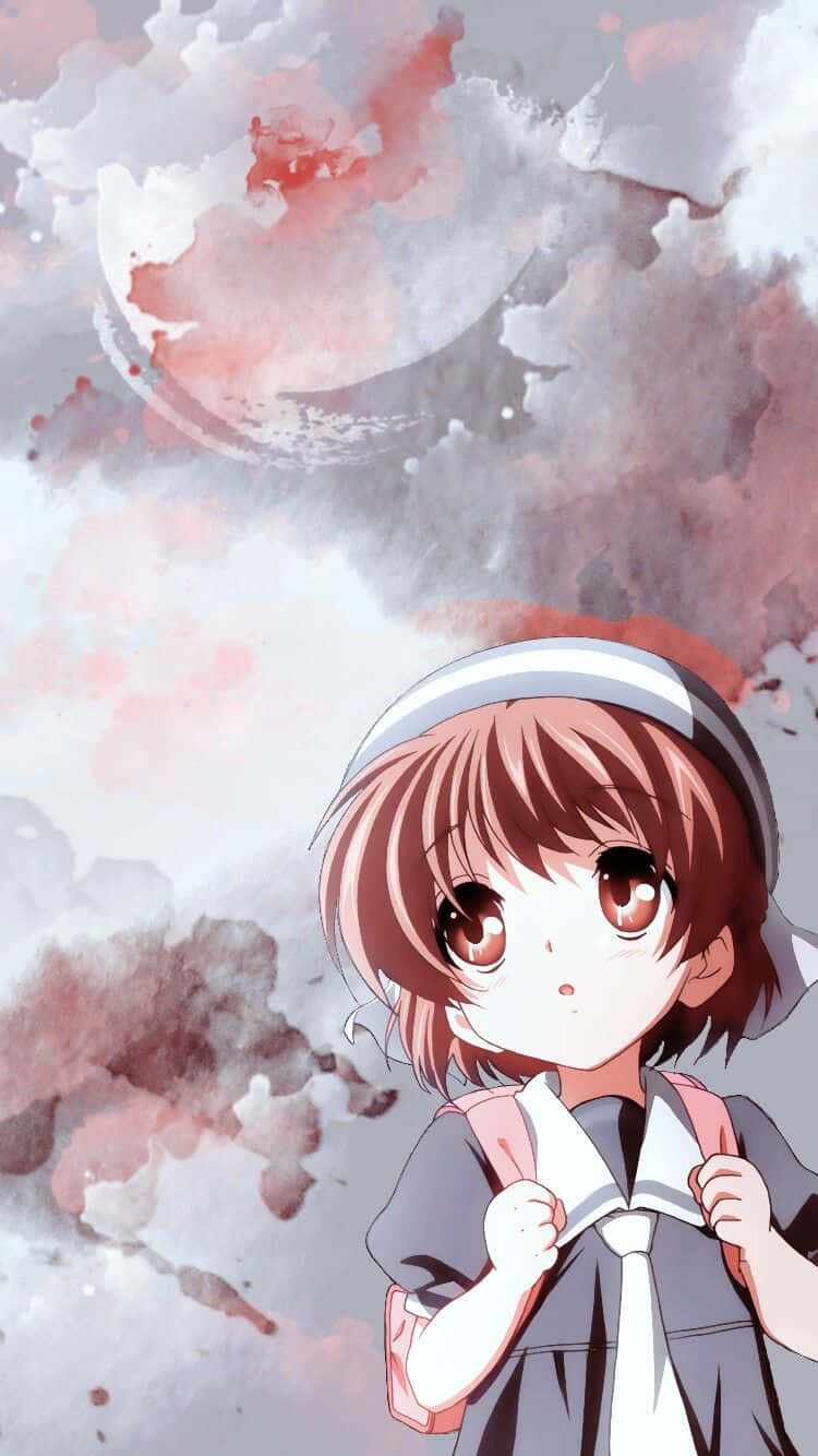 Kouko Ibuki, chibi anime girl, brown hair, HD Phone Wallpaper
