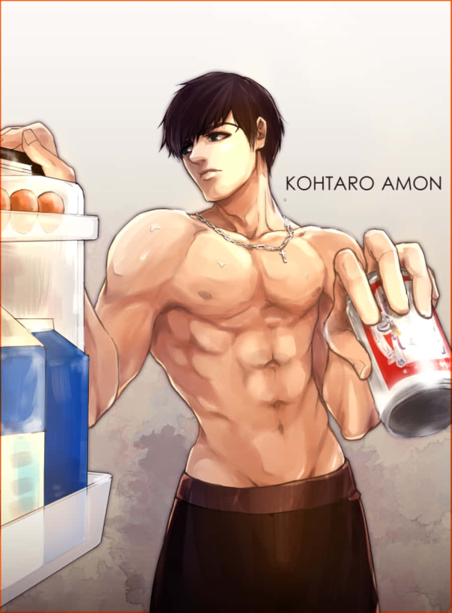 Koutarou Amon, anime, dark hair, SD Phone Wallpaper