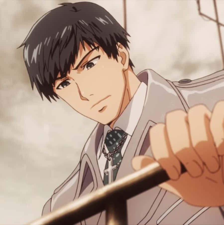 Koutarou Amon, dark hair, close-up shot, SD Phone Wallpaper