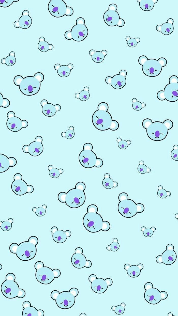 Koya, BT21, cute cartoon koala faces, SD Phone Wallpaper