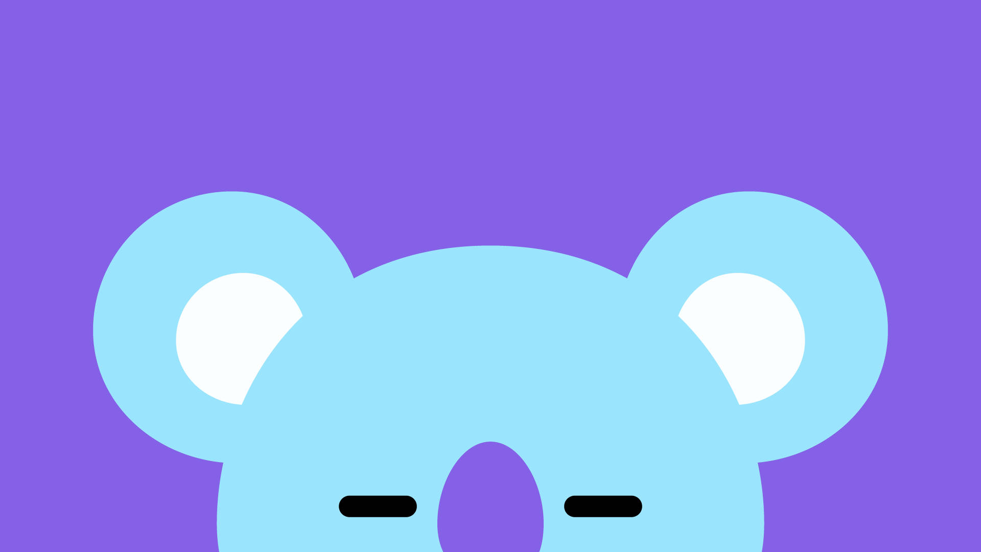 Koya BT21, light blue koala face, white ears, Full HD Desktop Wallpaper