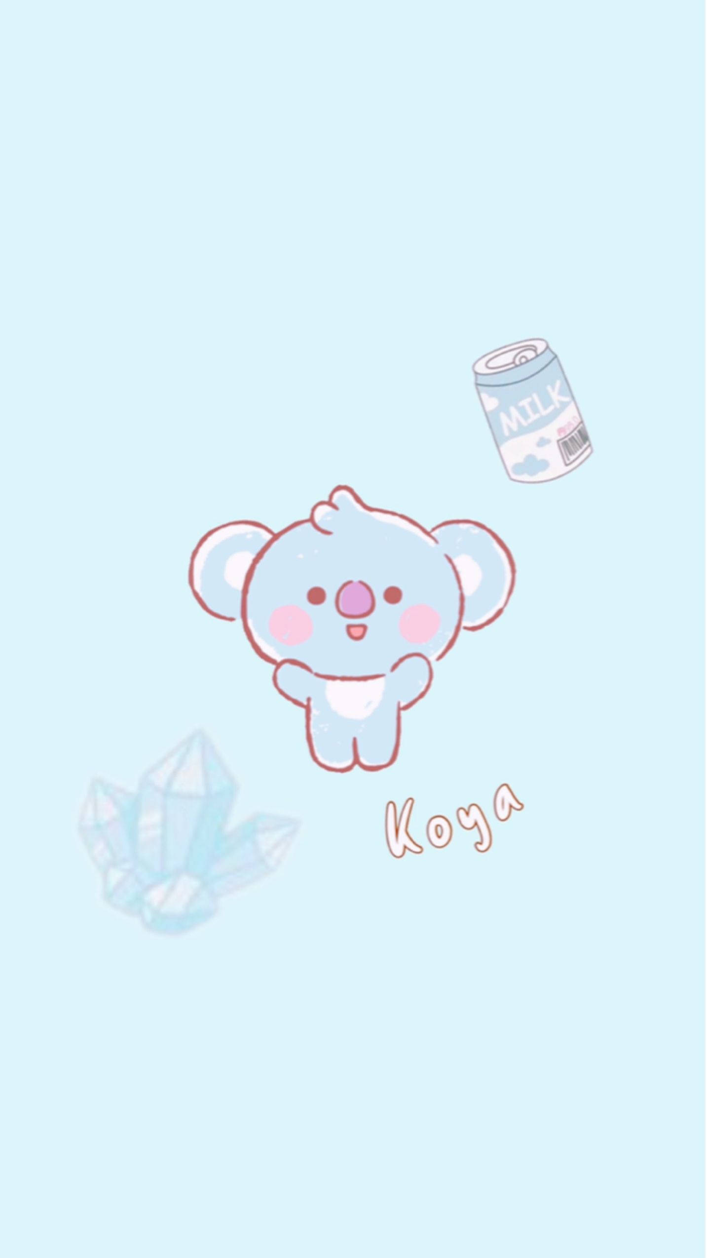 Koya, BT21, blue koala character, Full HD Phone Wallpaper