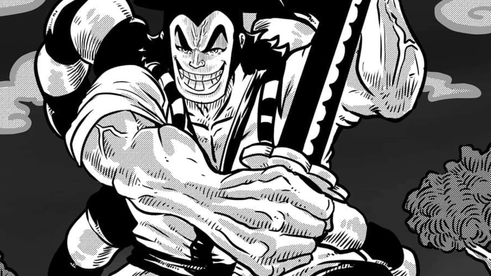 Kozuki Oden, black and white, manga-style, Full HD Desktop Wallpaper