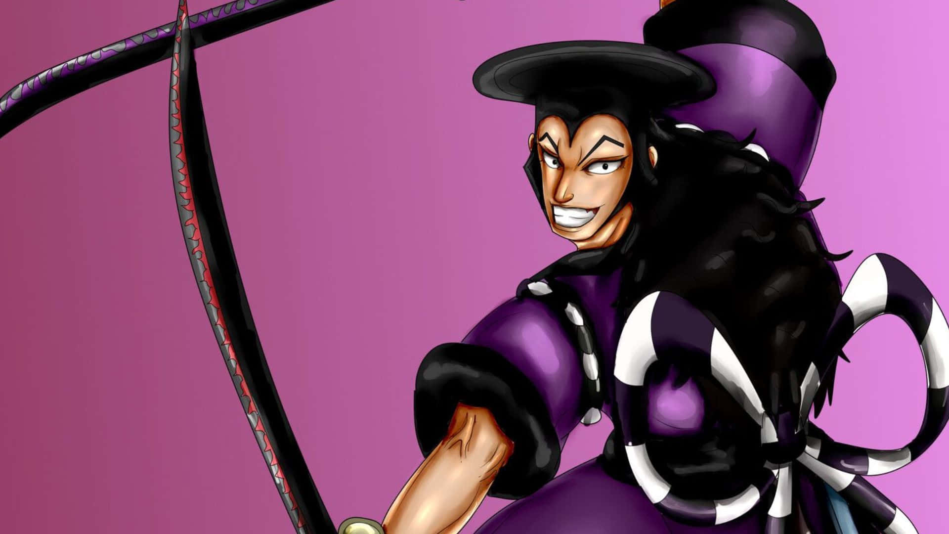Kozuki Oden, purple and black armor, curved blade, Full HD Desktop Wallpaper