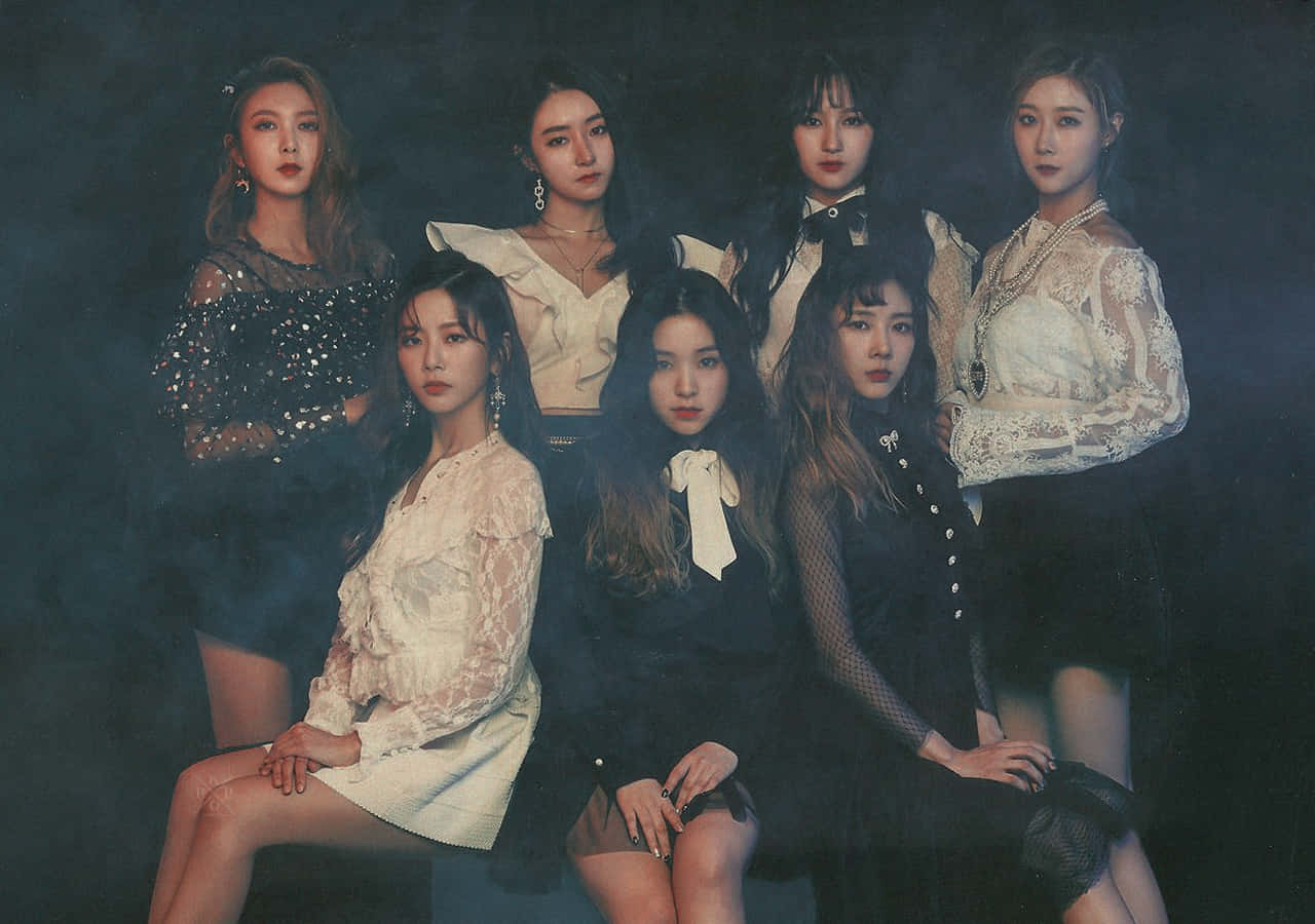 kpop girl group, seven women, elegant lace, HD Desktop Wallpaper