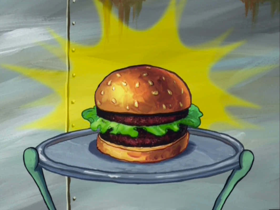Krabby Patty, lettuce, sesame seeds, SD Desktop Wallpaper