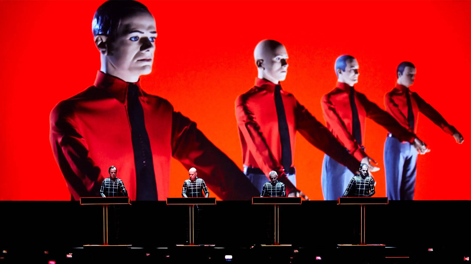 Kraftwerk, red shirts, black ties, HD Desktop Wallpaper