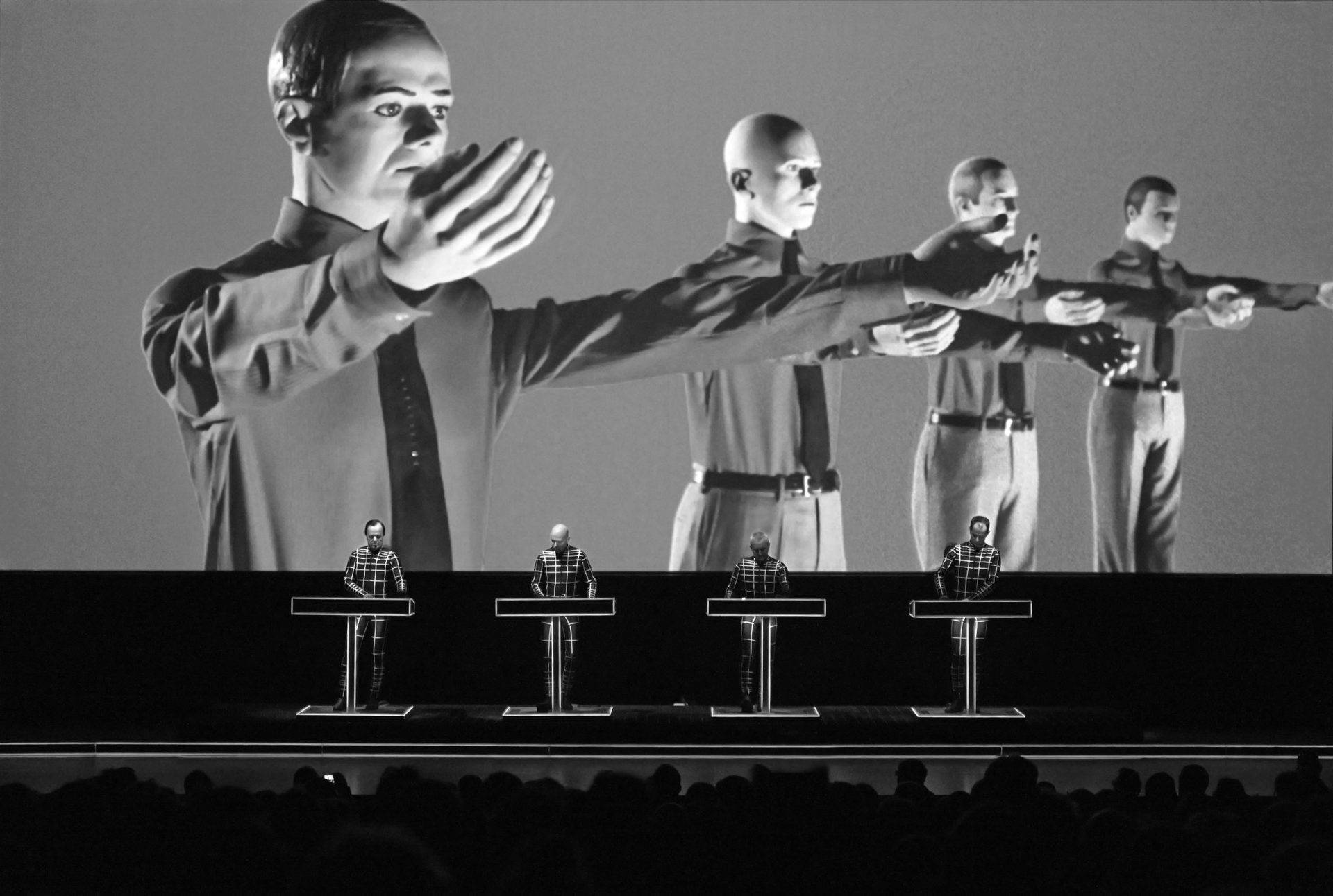Kraftwerk, black and white clones, suits, Full HD Desktop Wallpaper