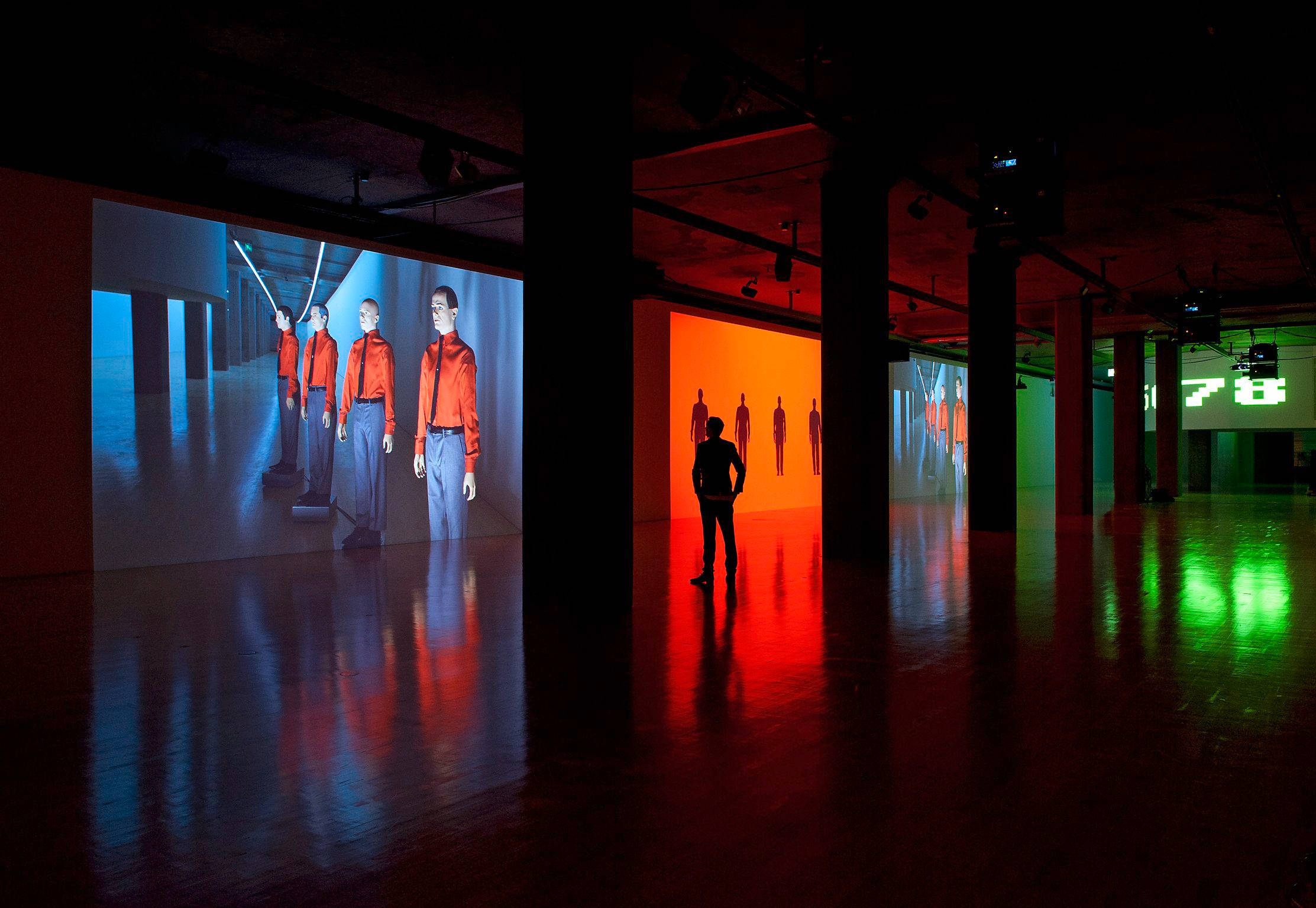 Kraftwerk, live museum, red shirts, Full HD Desktop Wallpaper