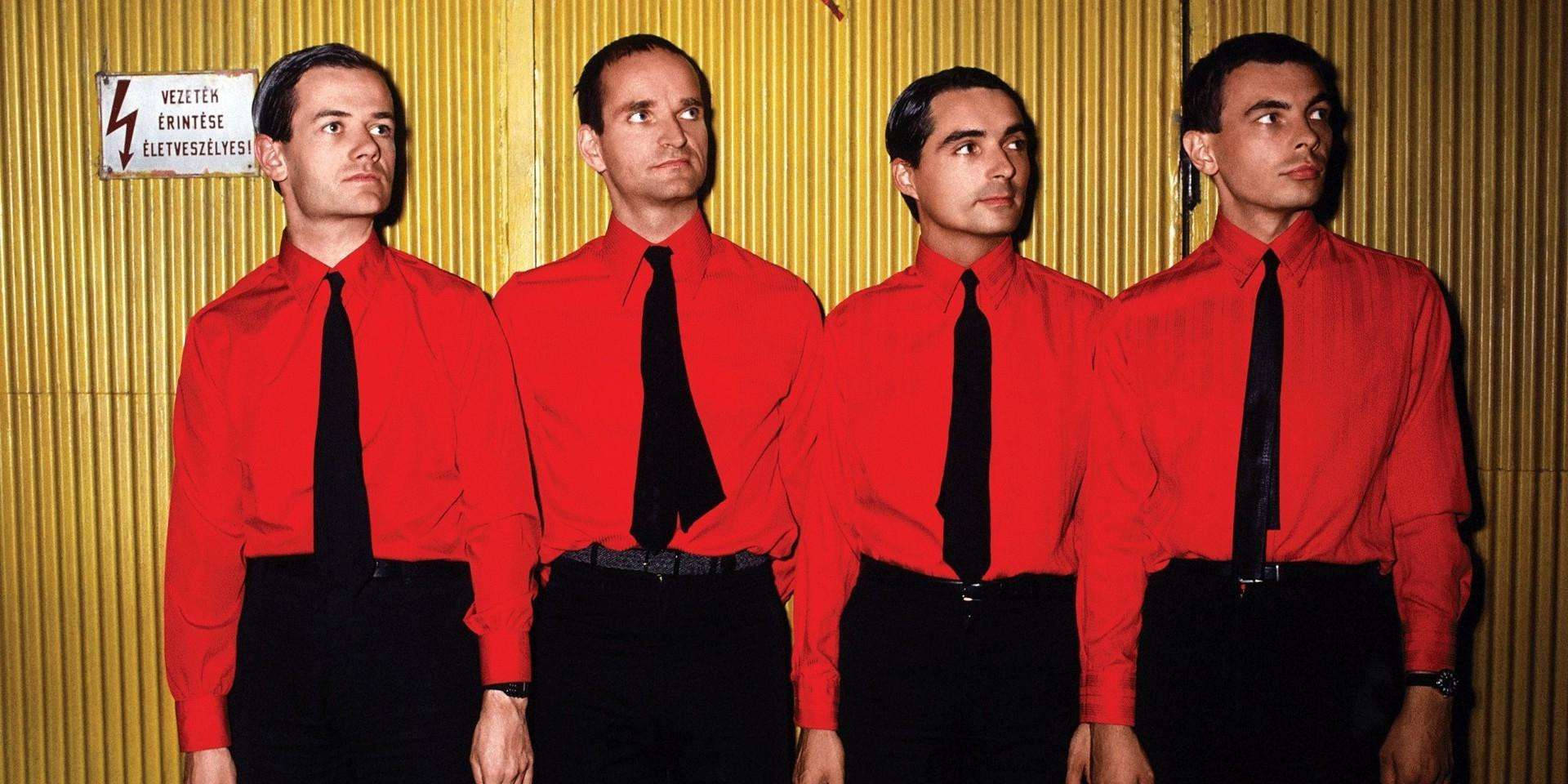 Kraftwerk, red shirts, black ties, Full HD Desktop Wallpaper
