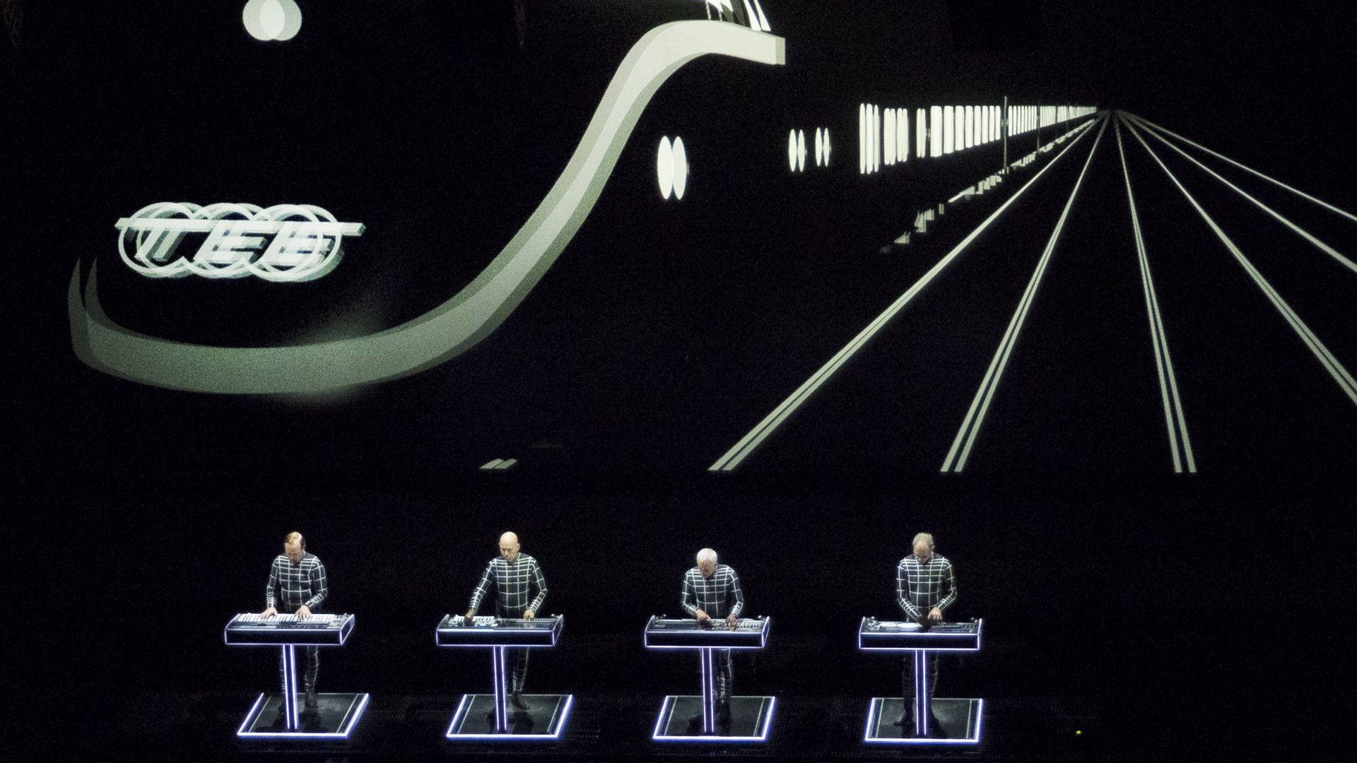 Kraftwerk, highway, checkered shirts, Full HD Desktop Wallpaper