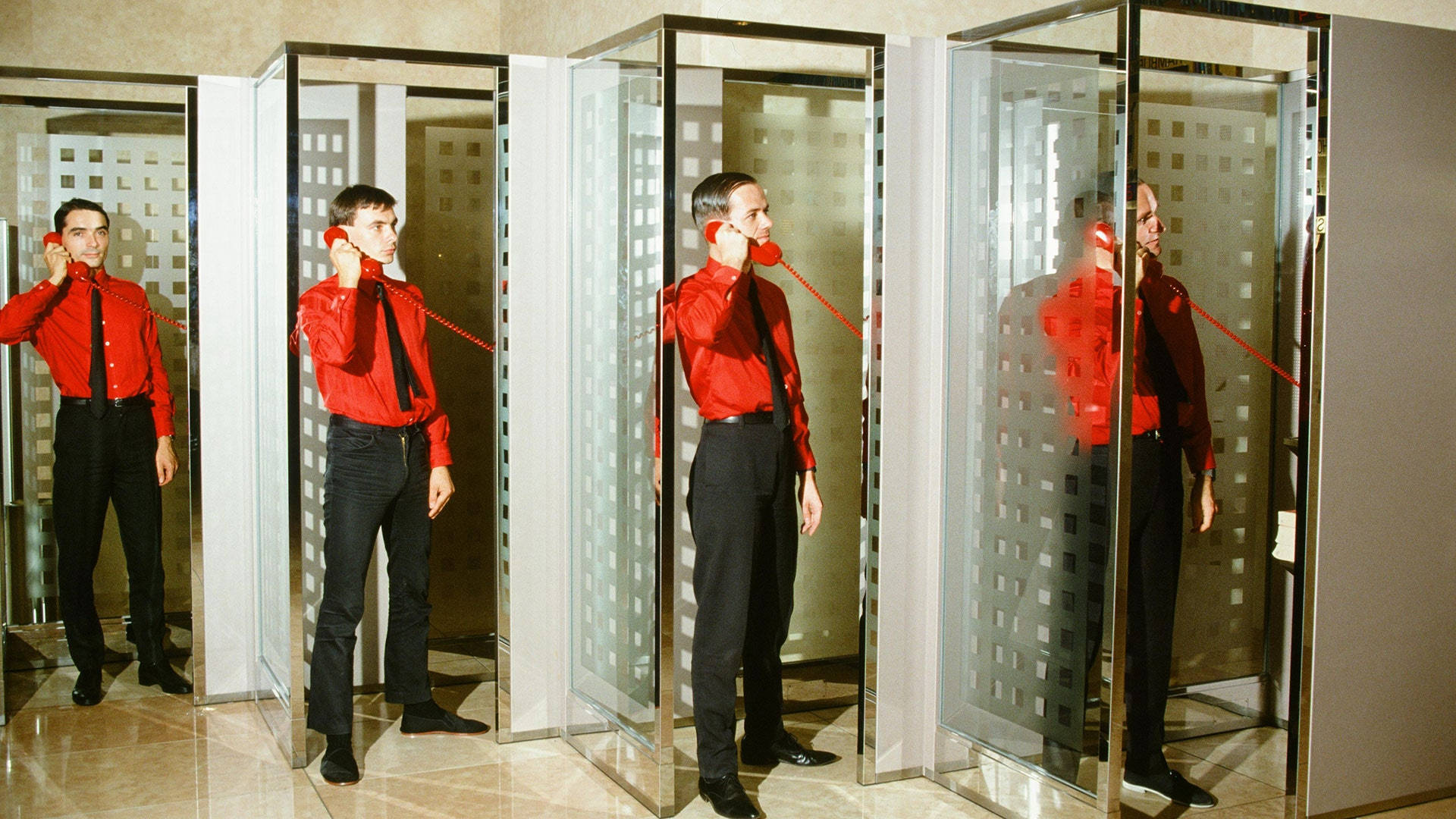 Kraftwerk, telephone booth, red phone, Full HD Desktop Wallpaper