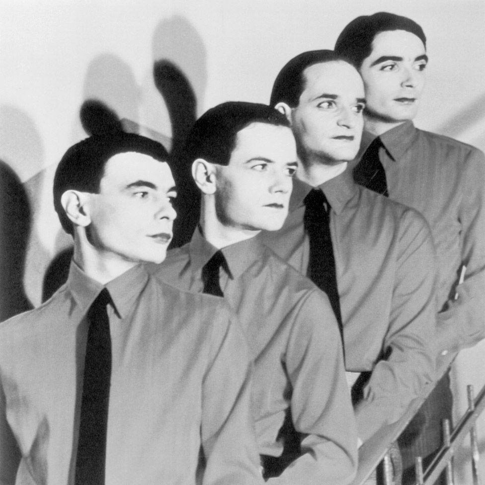 Kraftwerk, black and white, shirts and ties, SD Desktop Wallpaper