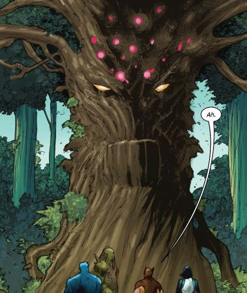 Krakoa, sentient tree, glowing eyes, SD Phone Wallpaper