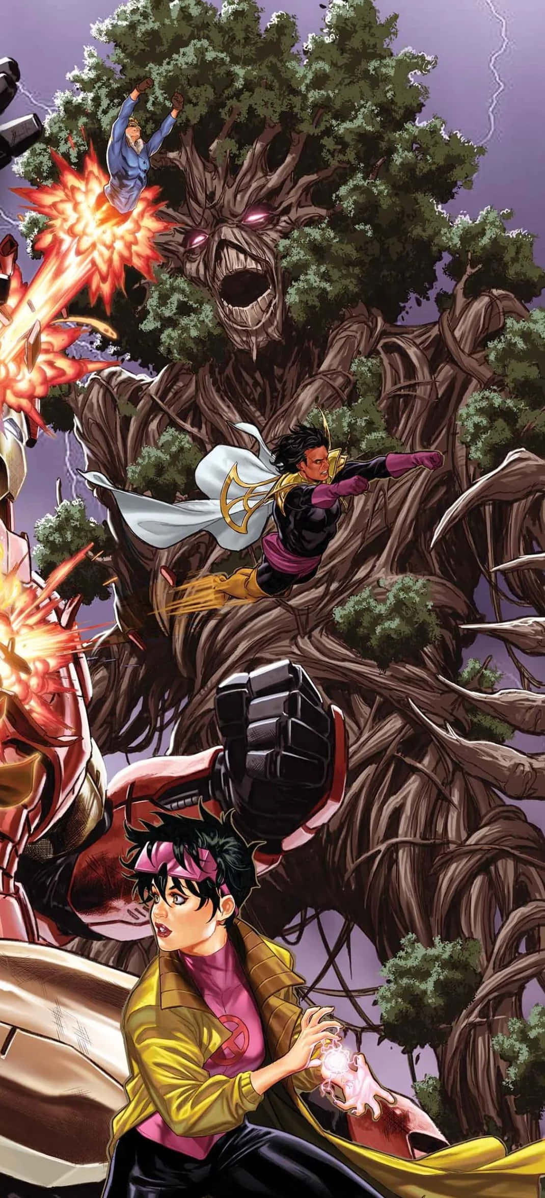 Krakoa, superheroine, purple suit, Full HD Phone Wallpaper