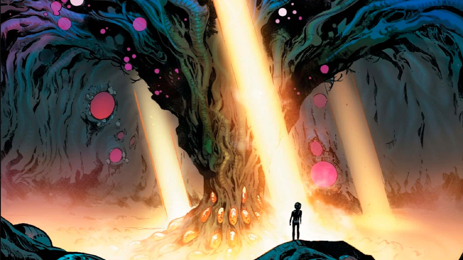 Krakoa, resurrection protocols, glowing tree, HD Desktop Wallpaper