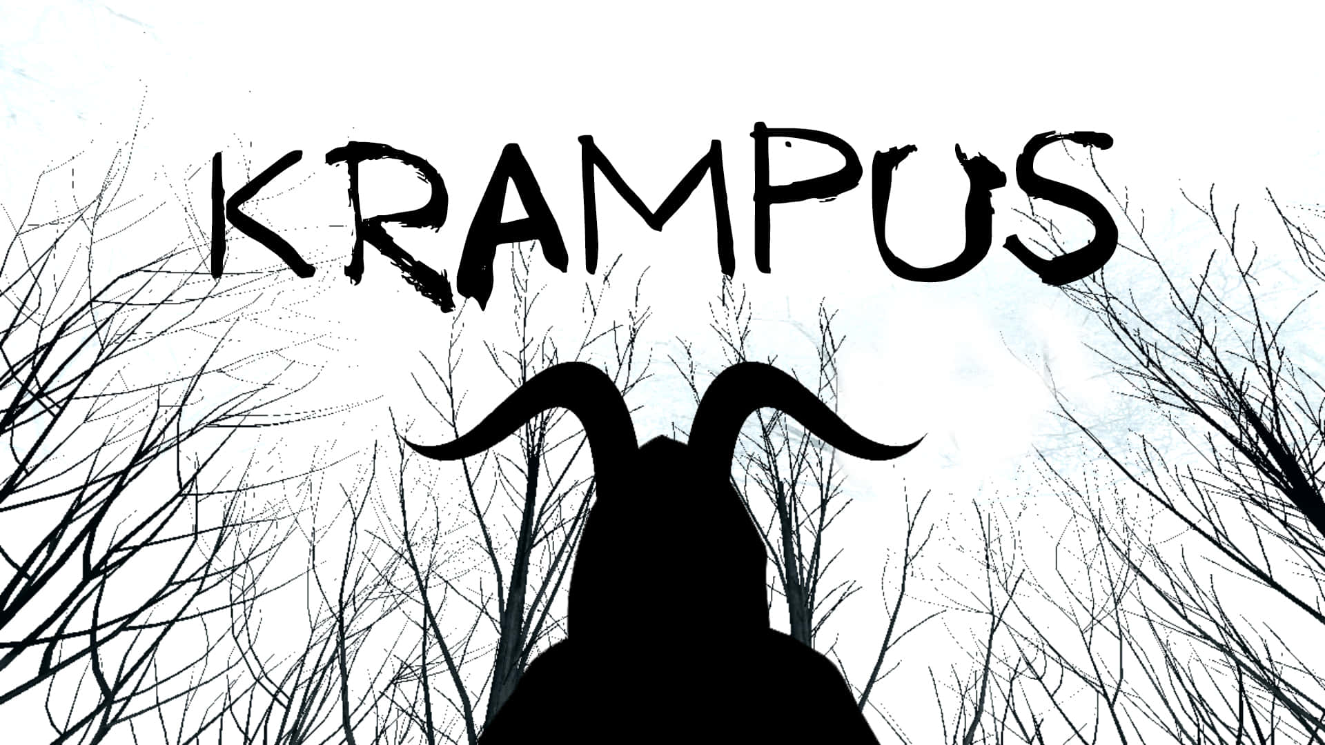 Krampus, black silhouette, snowy backdrop, Full HD Desktop Wallpaper