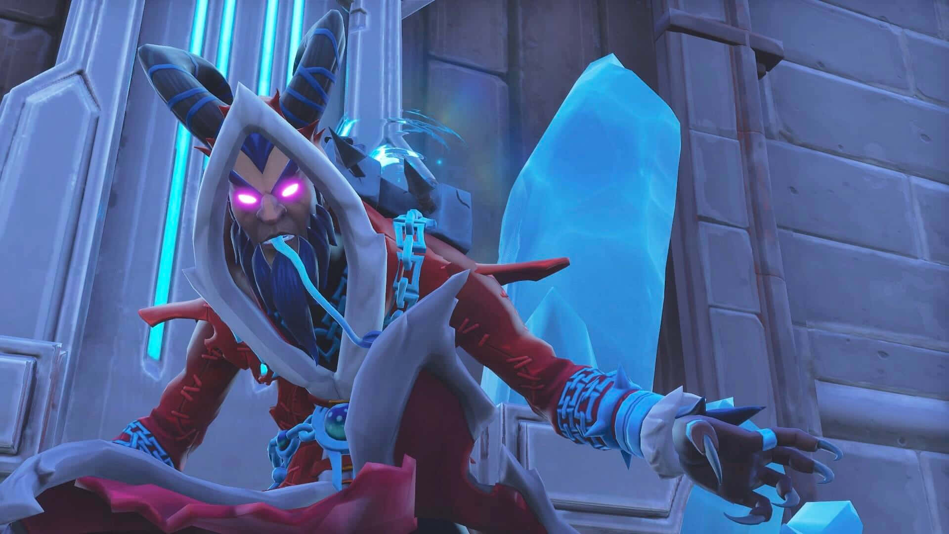 Krampus, glowing purple eyes, icy blue wings, Full HD Desktop Wallpaper