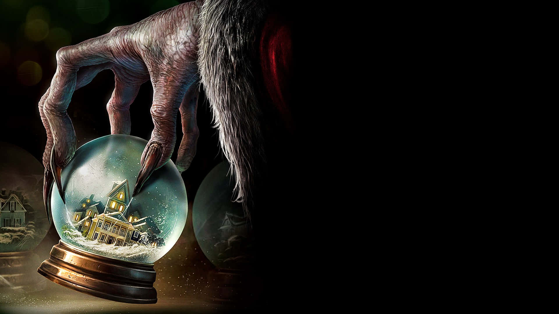Krampus, snow globe, haunted house, Full HD Desktop Wallpaper