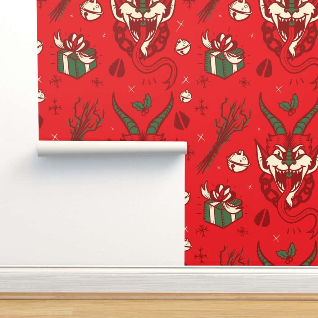 Krampus, red, devilish faces, SD Desktop Wallpaper