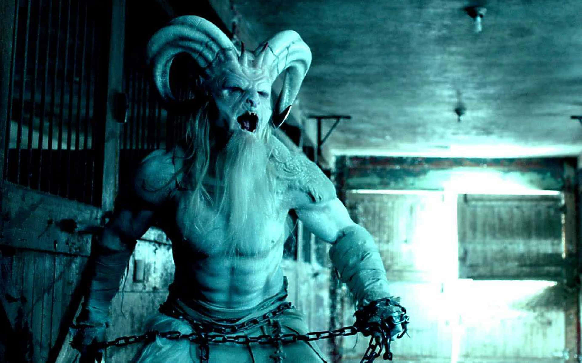 Krampus, horned demonic figure, long beard, Full HD Desktop Wallpaper