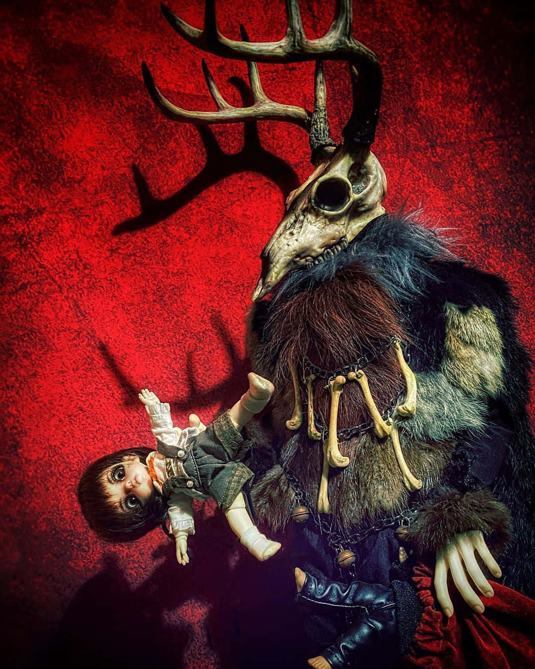 Krampus, deer skull-headed, fur, HD Phone Wallpaper