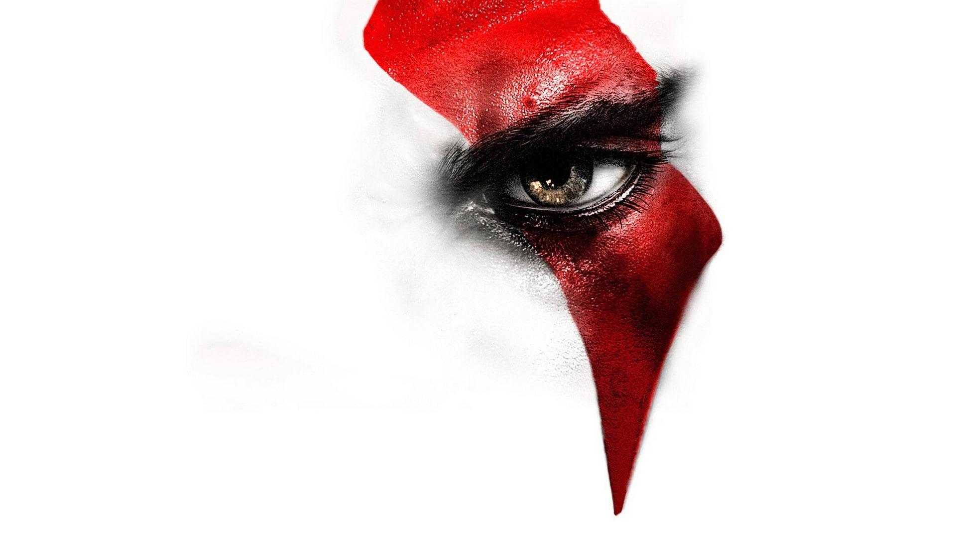 Kratos, red mark, eye, Full HD Desktop Wallpaper