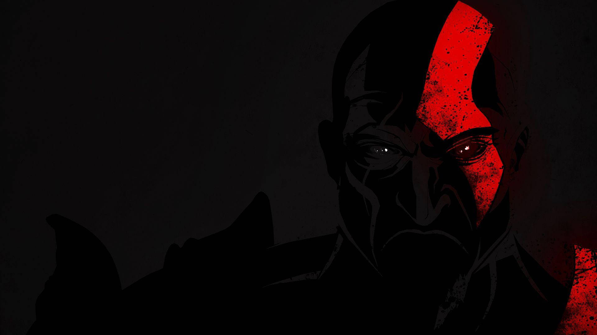 Kratos, red mark, anime character, Full HD Desktop Wallpaper