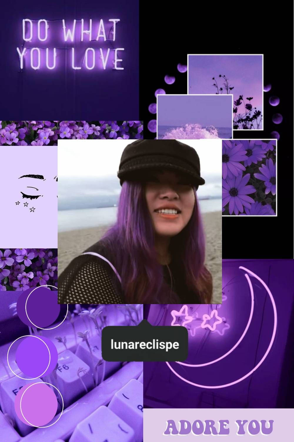 The Krew, purple aesthetic, purple hair, HD Phone Wallpaper
