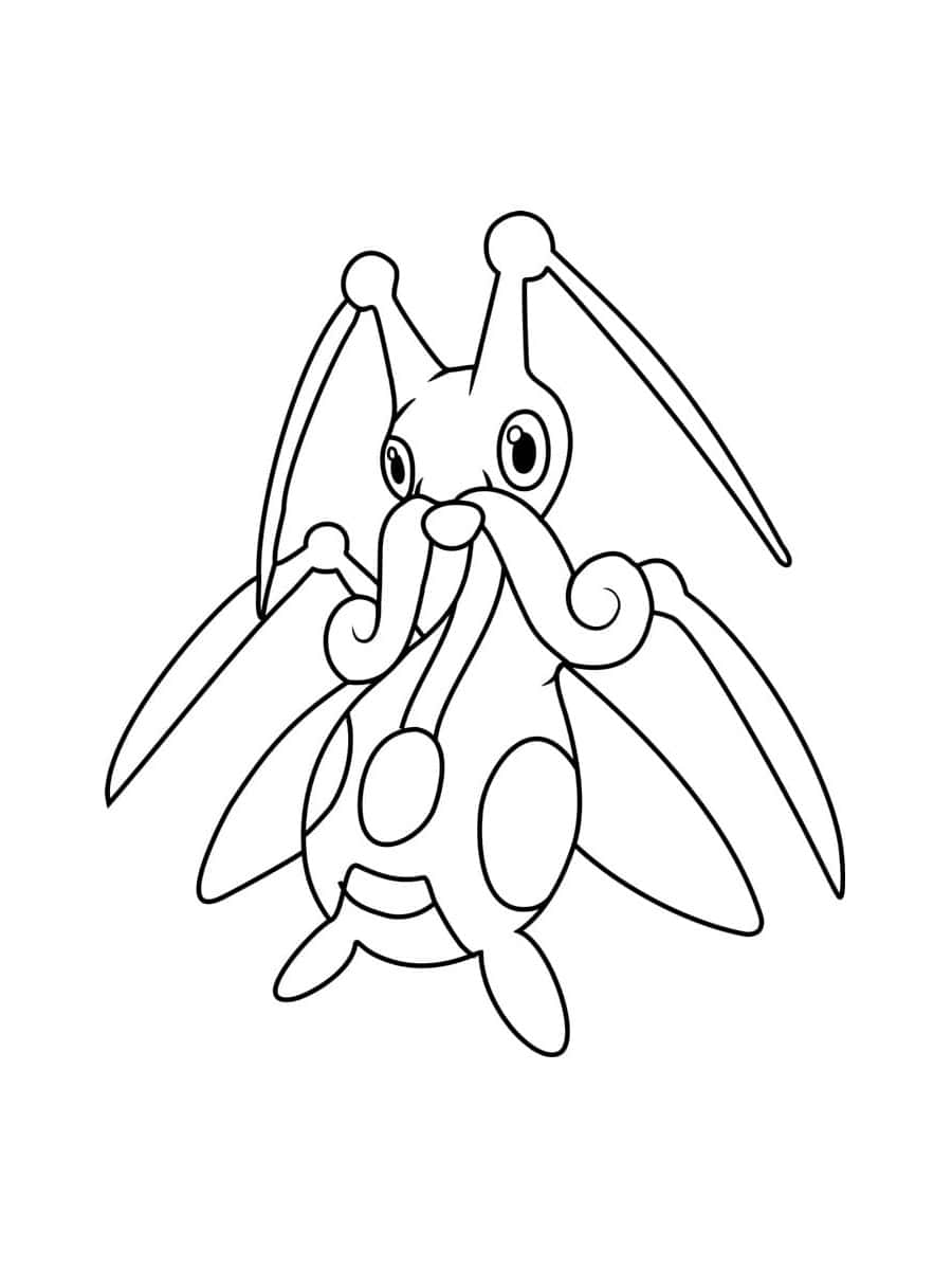 Kricketune, black and white line art, cartoon bat-like creature, SD Phone Wallpaper