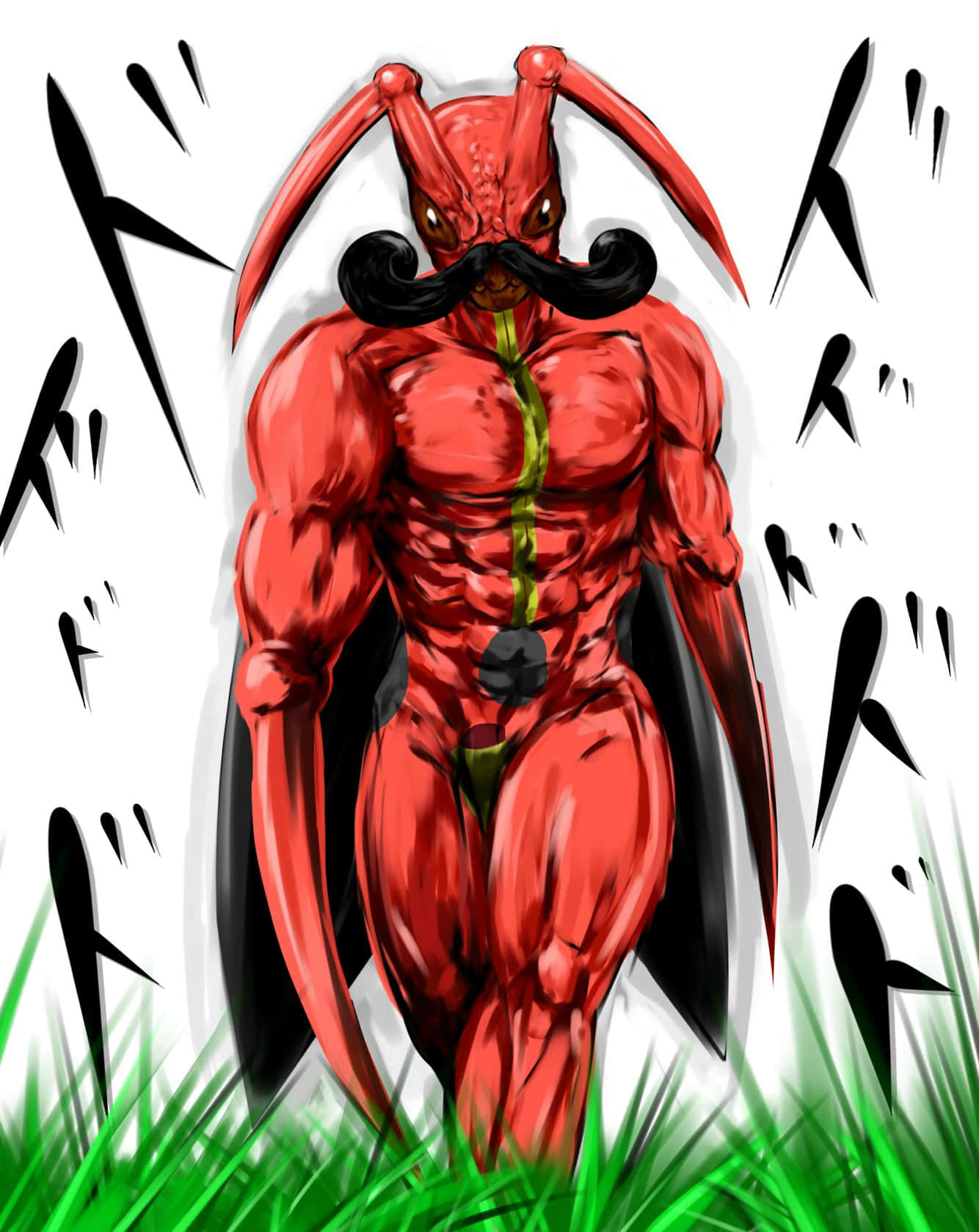 Kricketune, red, black wings, HD Phone Wallpaper