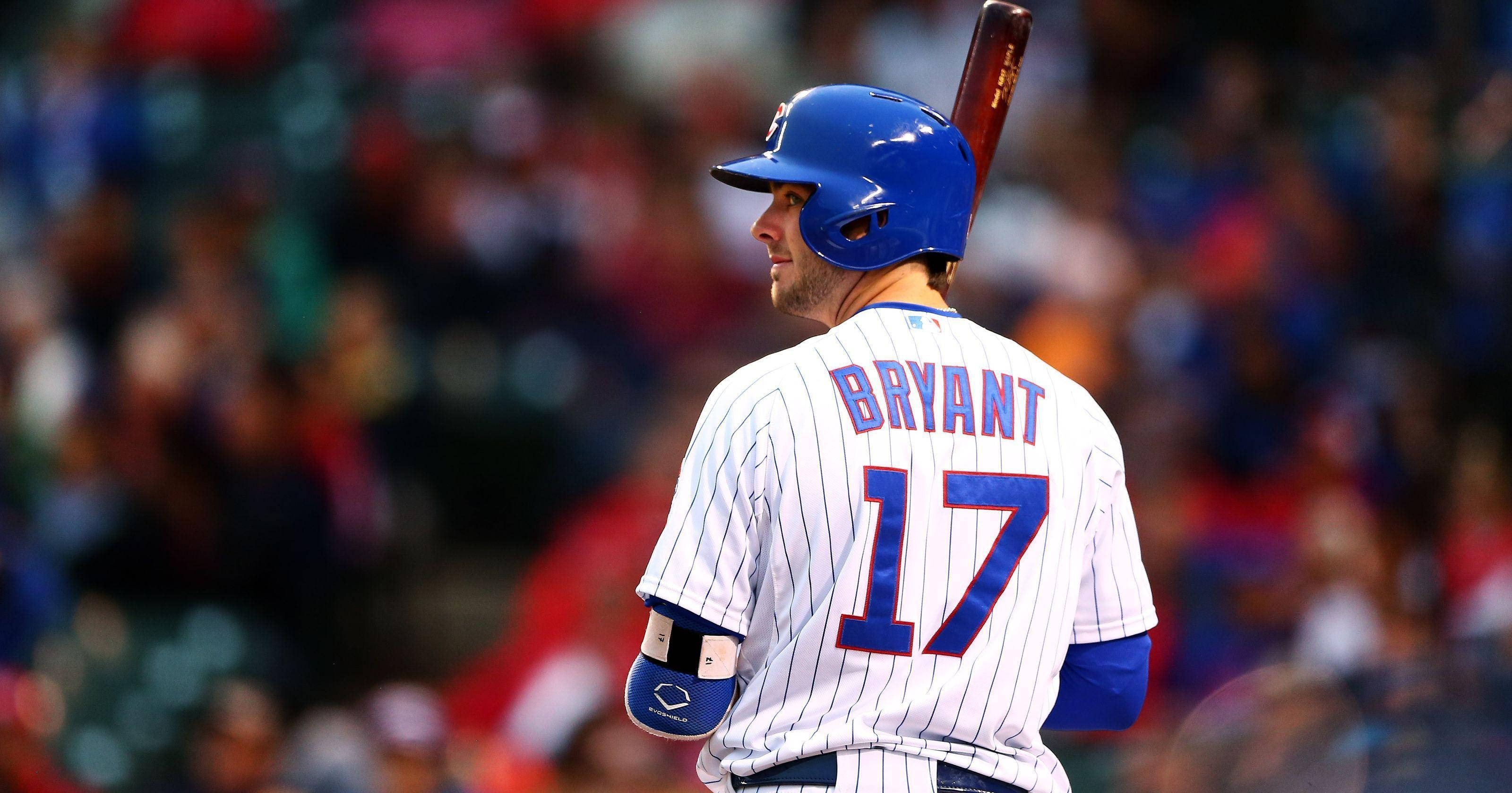Kris Bryant, number 17, pinstripe uniform, 2K Desktop Wallpaper