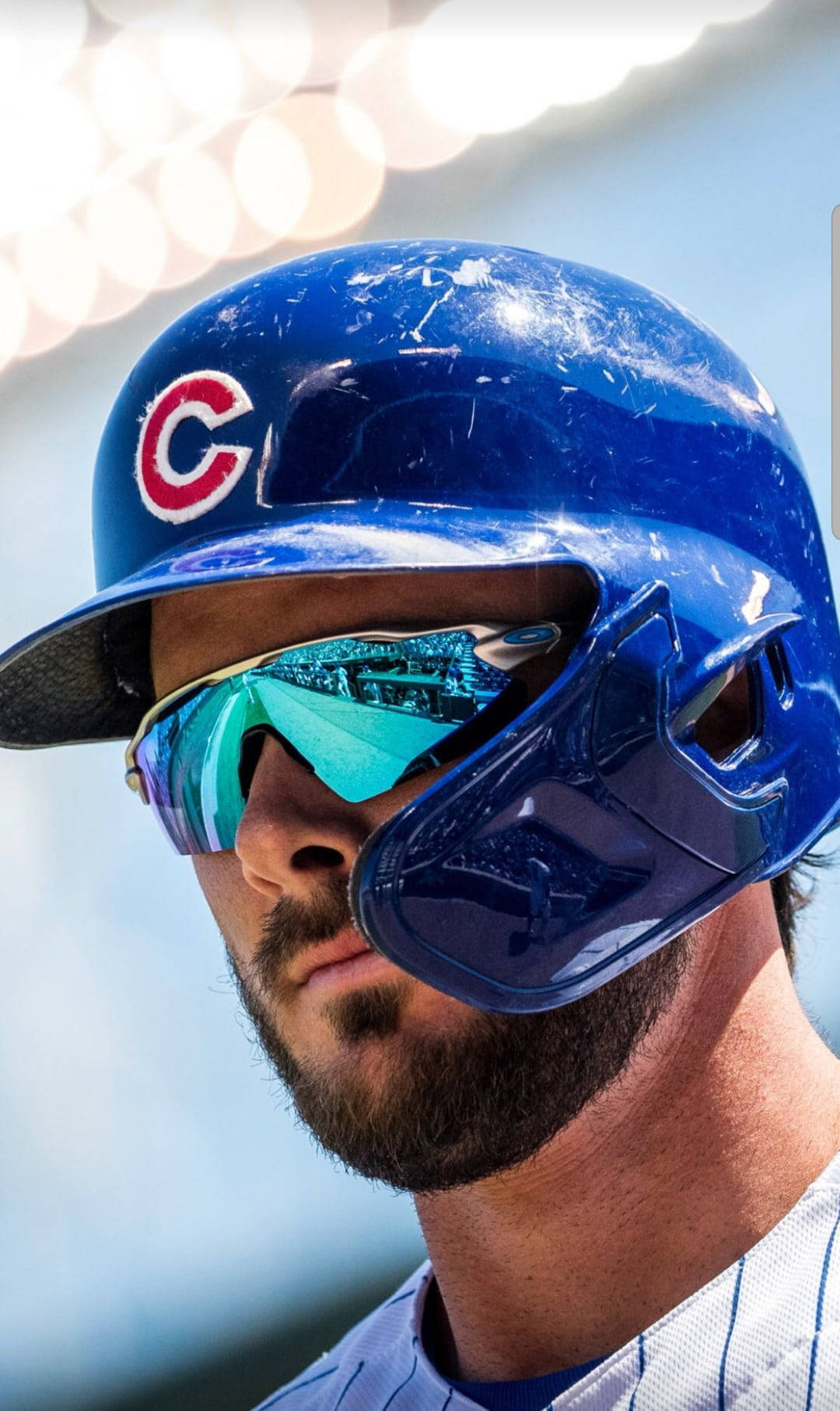 Kris Bryant, blue Chicago Cubs helmet, reflective sunglasses, HD Phone Wallpaper