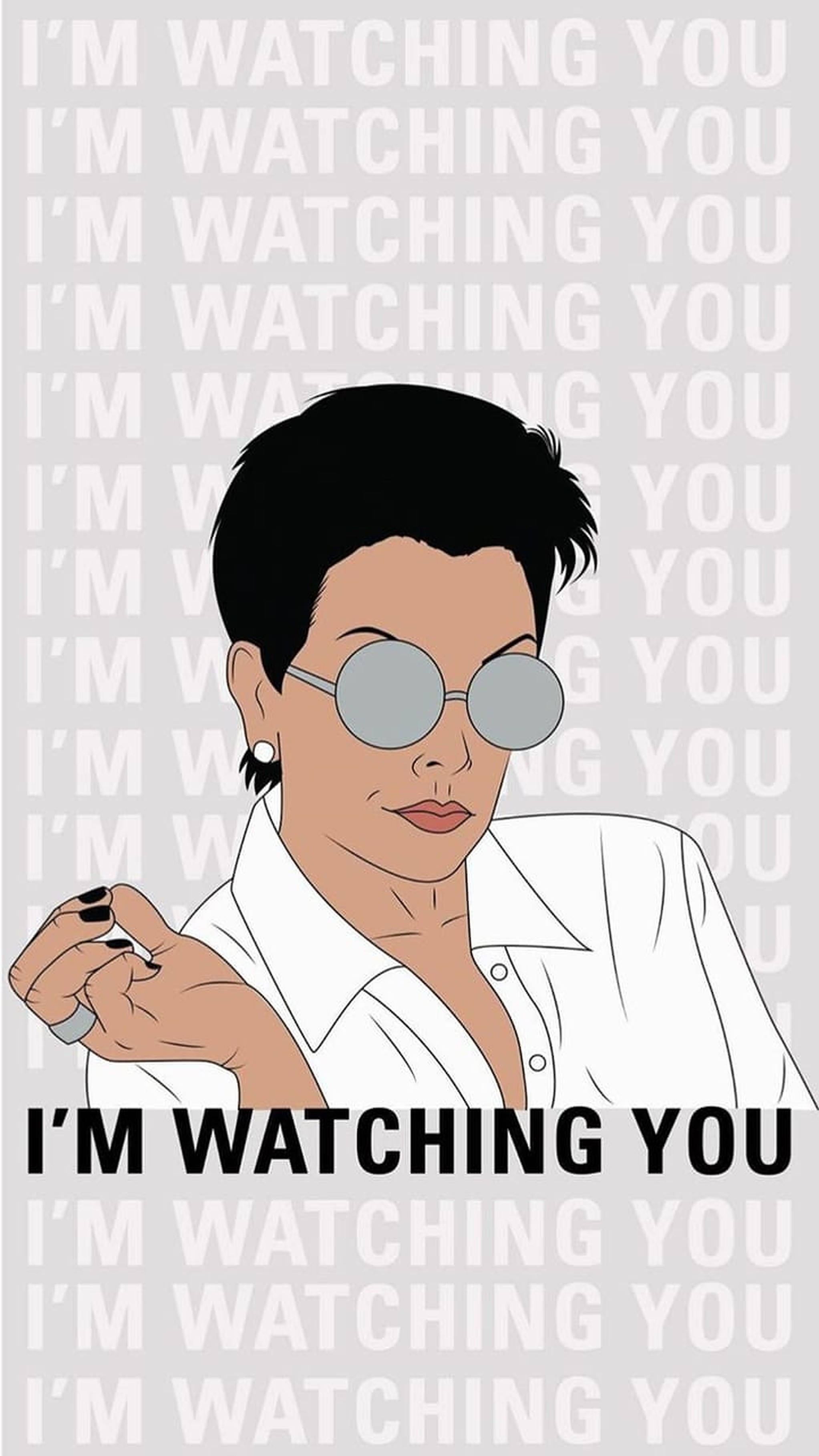 Kris Jenner, short black hair, round sunglasses, 2K Phone Wallpaper