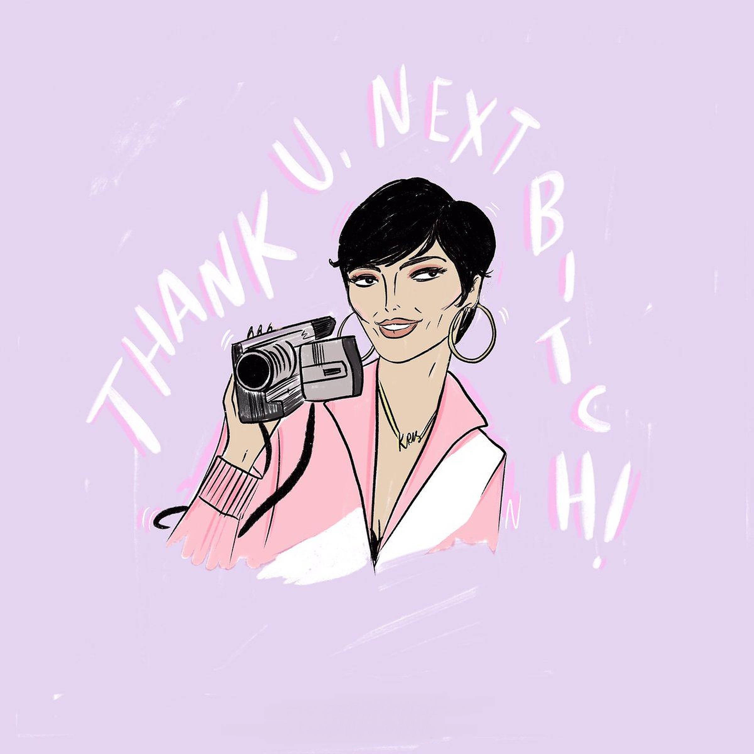 Kris Jenner, vector art, short black hair, Full HD Desktop Wallpaper