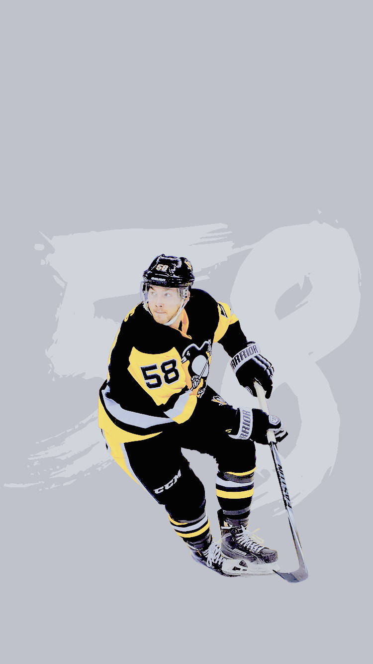 Kris Letang, number 58, black and yellow uniform, HD Phone Wallpaper