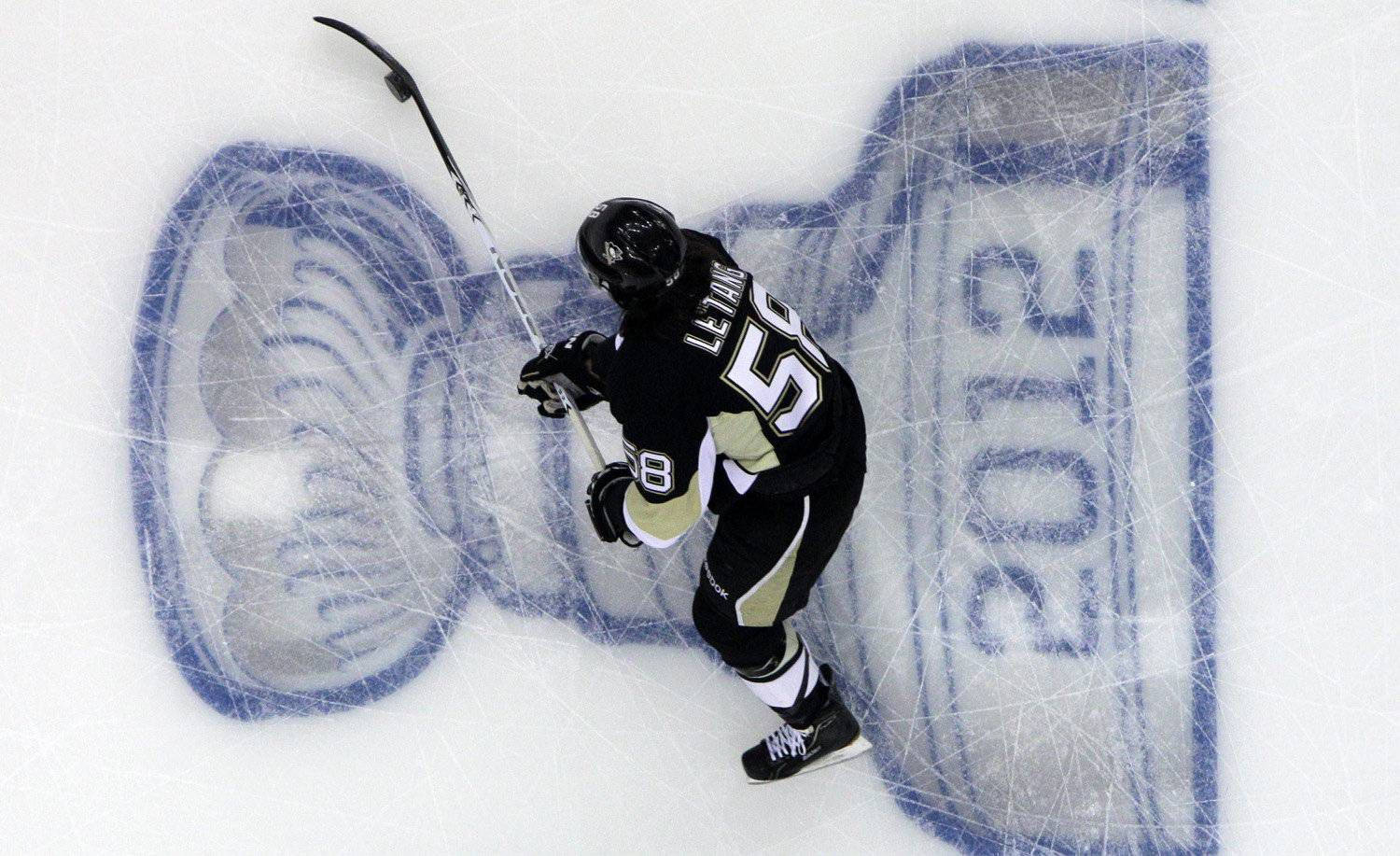 Kris Letang, number 58, blue Stanley Cup logo, HD Desktop Wallpaper