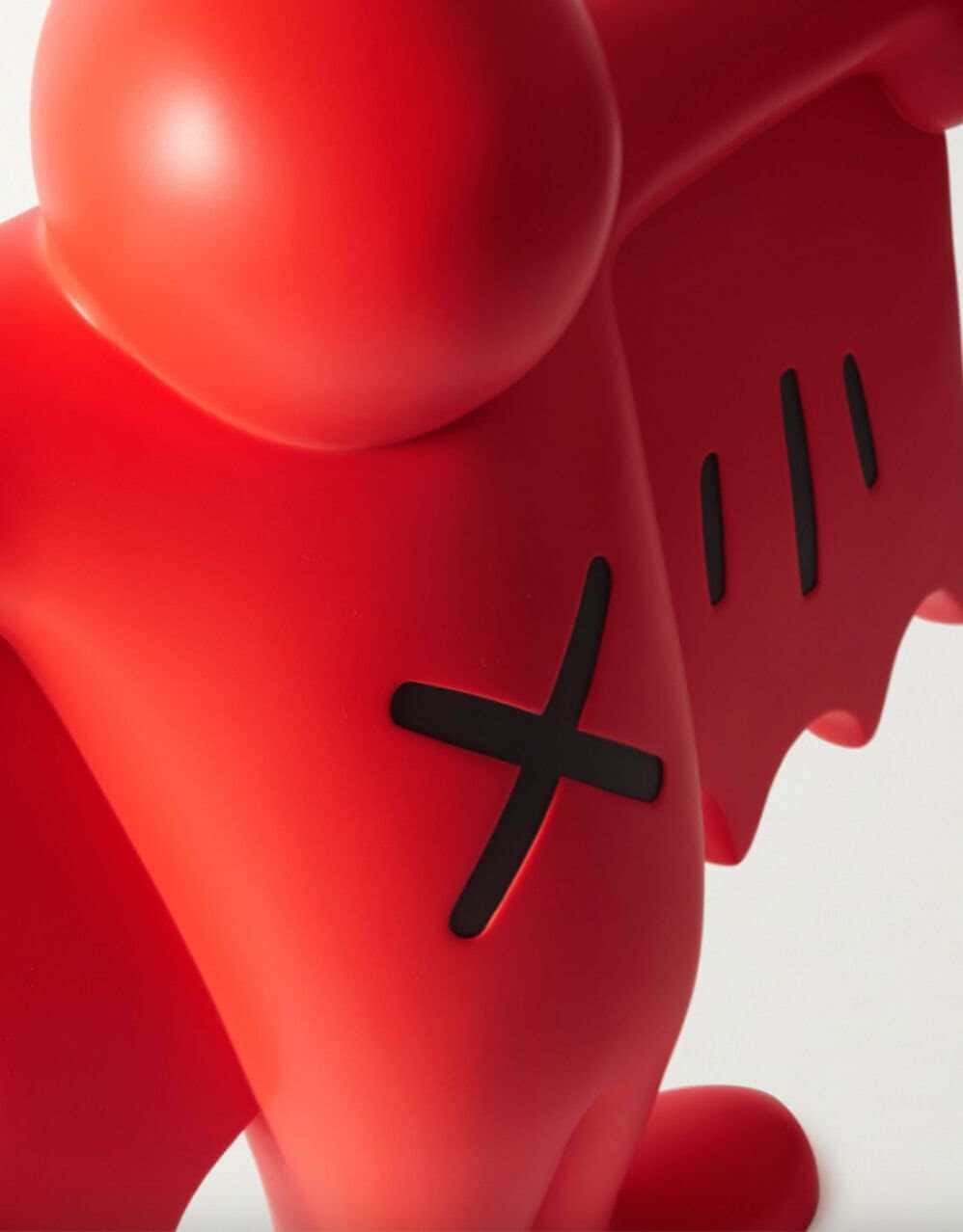 Red K A W S, glossy red, black X and slash marks, SD Phone Wallpaper