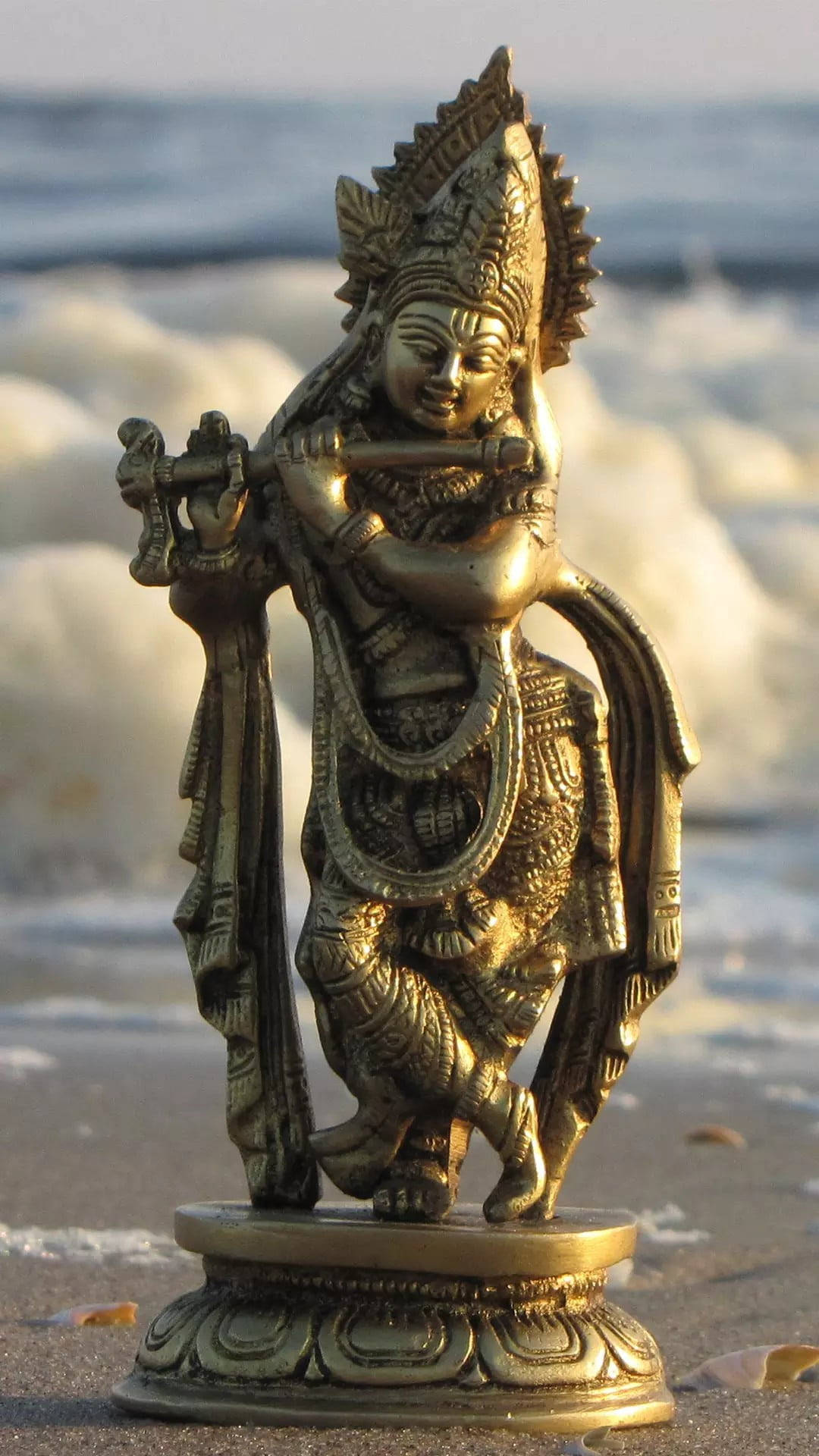 Krishna 3d, beach, ocean waves, Full HD Phone Wallpaper