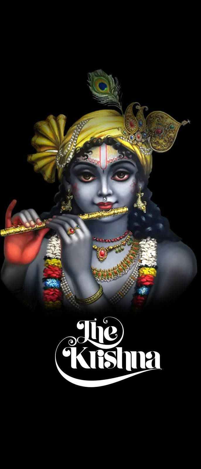 Krishna, blue skin, flute, HD Phone Wallpaper
