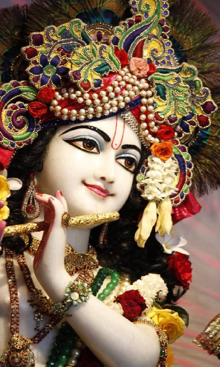 Krishna Bhagwan, smiling, flute, HD Phone Wallpaper