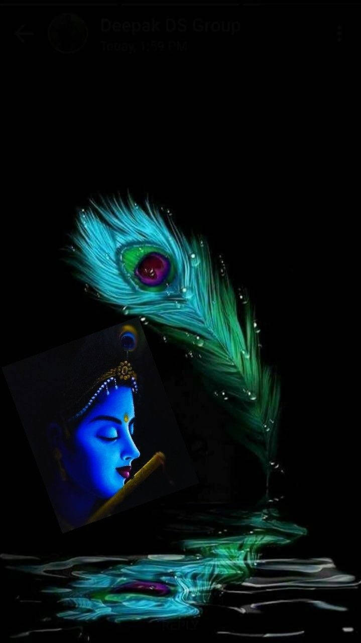Krishna Bhagwan, peacock feather, iridescent eye, SD Phone Wallpaper