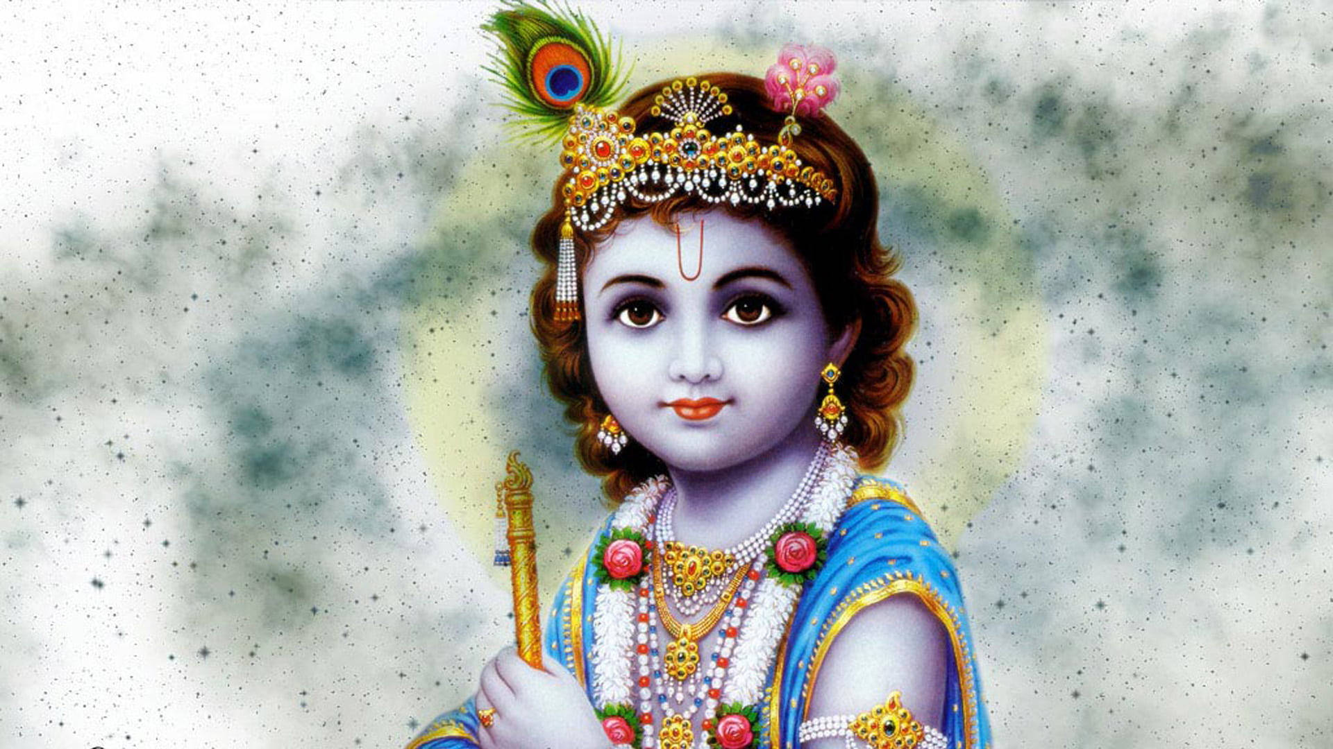Krishna, child, peacock feather, Full HD Desktop Wallpaper