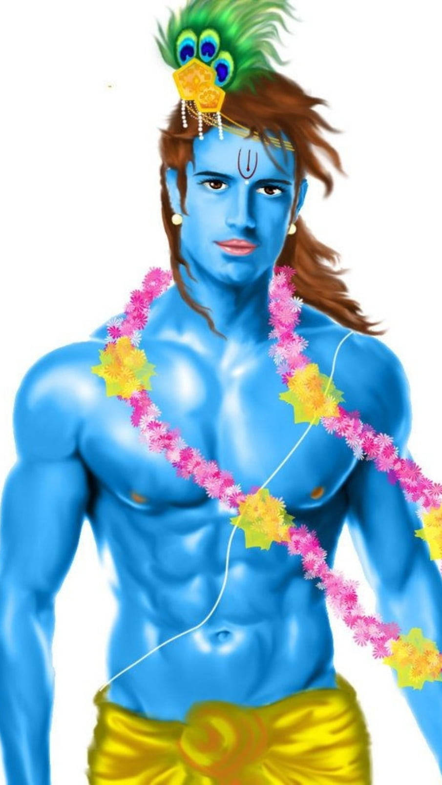Krishna God 3d, blue-skinned deity, peacock feather crown, HD Phone Wallpaper